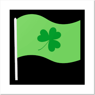 Irish Shamrock Flag Posters and Art